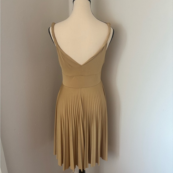 Elegant Tan Sleeveless Dress - Picture 2 of 2